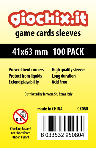 Bustine/Sleeves Giochix standard 41x63mm (100)