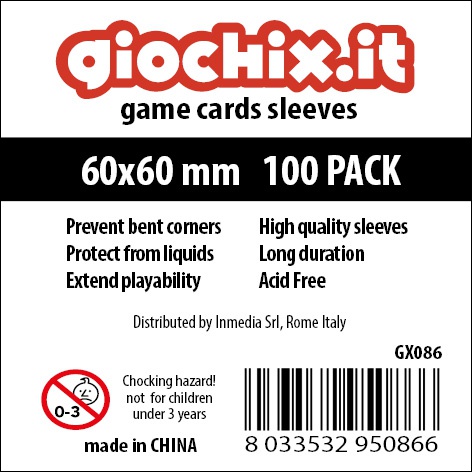 Bustine/Sleeves Giochix standard 60x60mm (100)