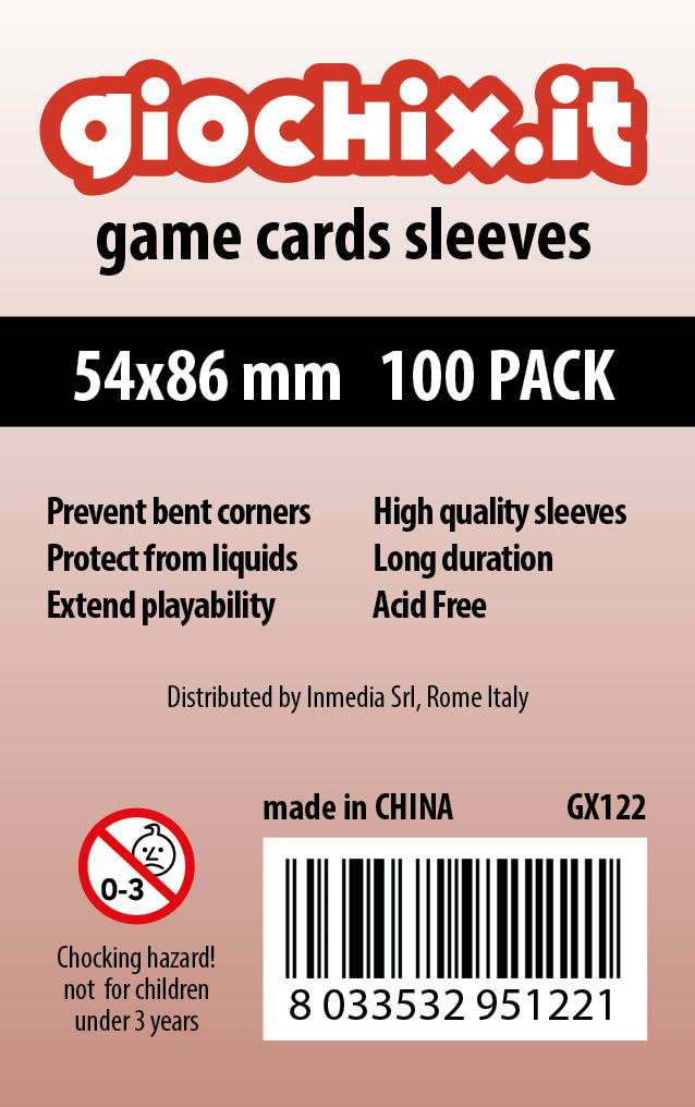 Giochix: Bustine/Sleeves Giochix standard 54x86mm (100)
