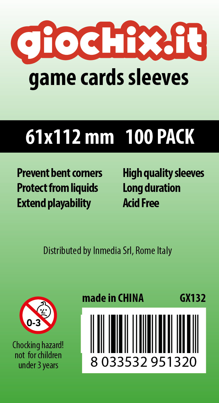 Bustine/Sleeves Giochix standard 61x112mm